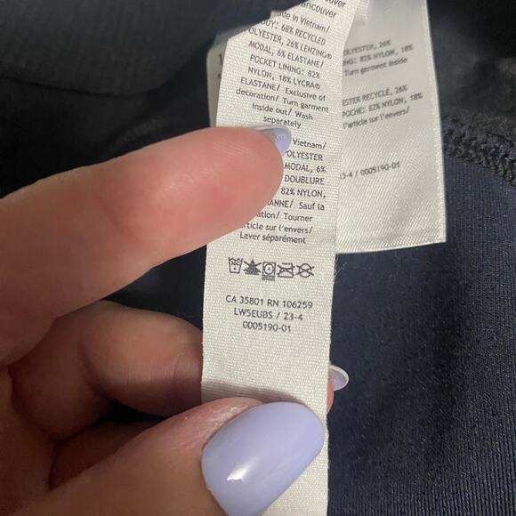 Lululemon Brushed Softstreme Ribbed Zip Flared Pant Dark Grey Ankle Zipper Sz 14 - Picture 11 of 14